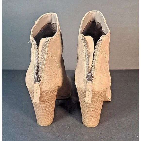 Steve Madden Boots Womens 9M Beige Open Toe Block Heel Leather Faux Snakeskin - Picture 7 of 11